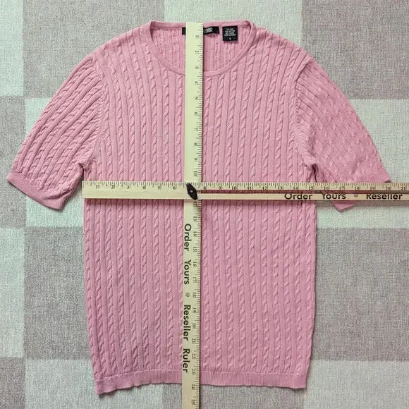 Vintage Evelyn & Arthur silk cotton cable knit short sleeve top - Picture 4 of 5